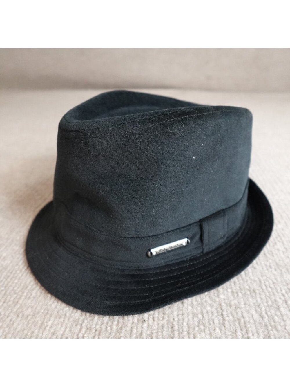 Harley Davidson Womens Hat Medium Black Fedora Velvet Cotton